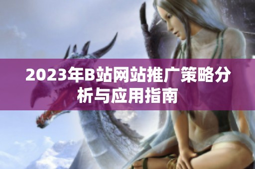 2023年B站网站推广策略分析与应用指南