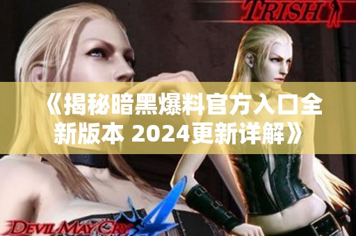 《揭秘暗黑爆料官方入口全新版本 2024更新详解》