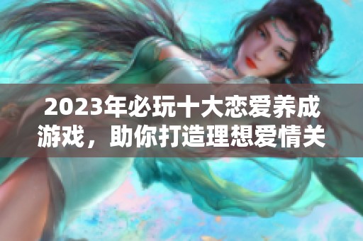 2023年必玩十大恋爱养成游戏，助你打造理想爱情关系