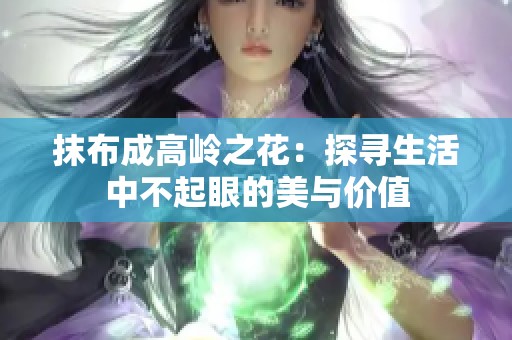 抹布成高岭之花：探寻生活中不起眼的美与价值
