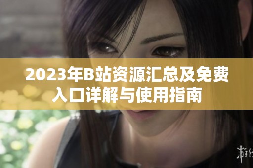 2023年B站资源汇总及免费入口详解与使用指南