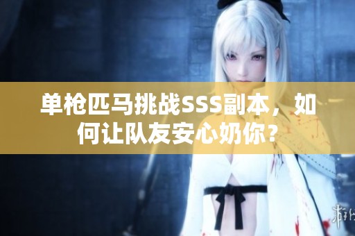 单枪匹马挑战SSS副本，如何让队友安心奶你？