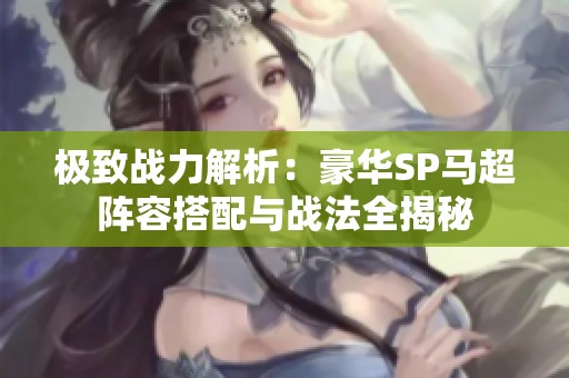 极致战力解析：豪华SP马超阵容搭配与战法全揭秘