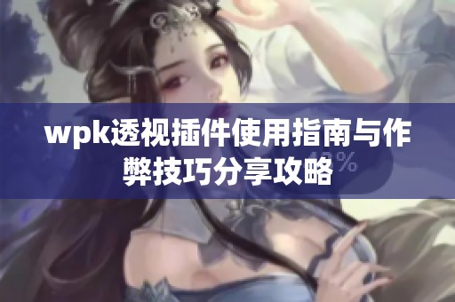 wpk透视插件使用指南与作弊技巧分享攻略