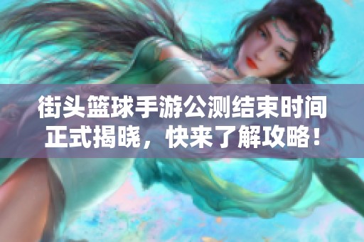 街头篮球手游公测结束时间正式揭晓，快来了解攻略！