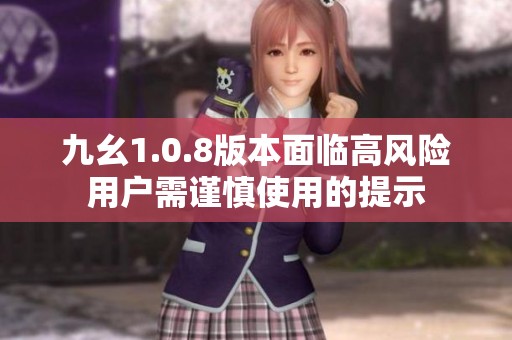 九幺1.0.8版本面临高风险用户需谨慎使用的提示