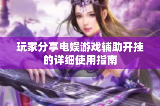 玩家分享电娱游戏辅助开挂的详细使用指南