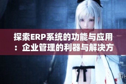 探索ERP系统的功能与应用：企业管理的利器与解决方案
