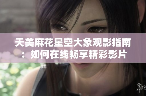 天美麻花星空大象观影指南：如何在线畅享精彩影片