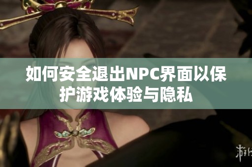 如何安全退出NPC界面以保护游戏体验与隐私