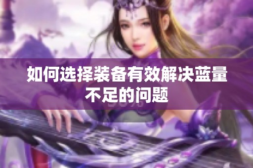 如何选择装备有效解决蓝量不足的问题