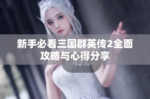 新手必看三国群英传2全面攻略与心得分享