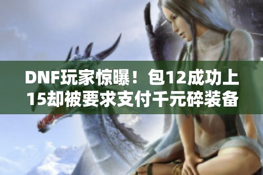 DNF玩家惊曝！包12成功上15却被要求支付千元碎装备引争议