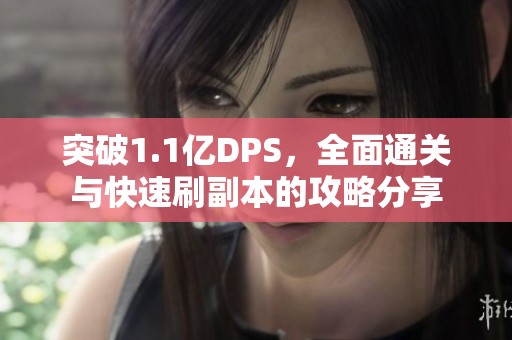 突破1.1亿DPS，全面通关与快速刷副本的攻略分享