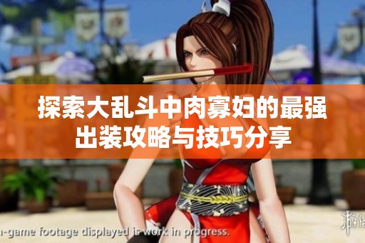 探索大乱斗中肉寡妇的最强出装攻略与技巧分享