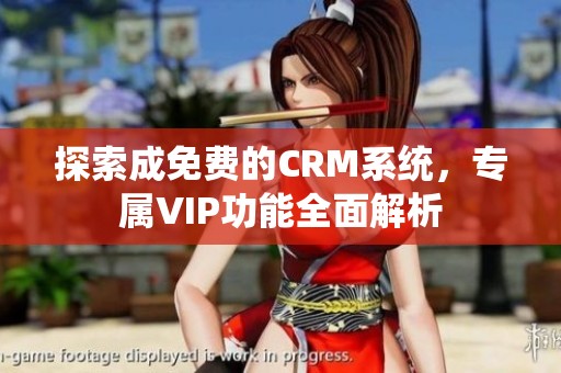 探索成免费的CRM系统，专属VIP功能全面解析