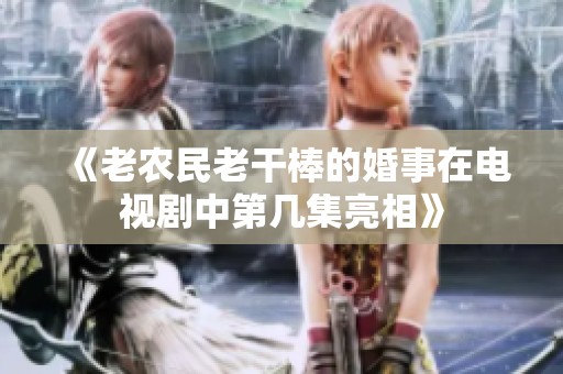 《老农民老干棒的婚事在电视剧中第几集亮相》