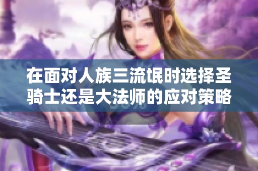 在面对人族三流氓时选择圣骑士还是大法师的应对策略解析