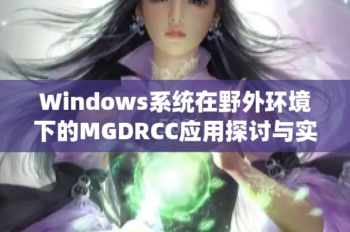 Windows系统在野外环境下的MGDRCC应用探讨与实践