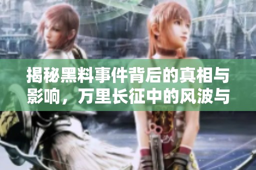 揭秘黑料事件背后的真相与影响，万里长征中的风波与反思