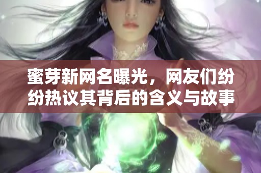 蜜芽新网名曝光，网友们纷纷热议其背后的含义与故事