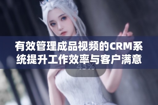 有效管理成品视频的CRM系统提升工作效率与客户满意度