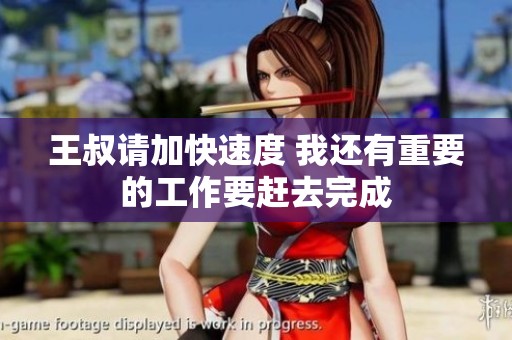 王叔请加快速度 我还有重要的工作要赶去完成