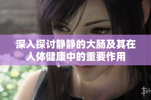 深入探讨静静的大肠及其在人体健康中的重要作用