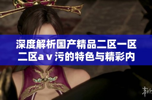 深度解析国产精品二区一区二区aⅴ污的特色与精彩内容