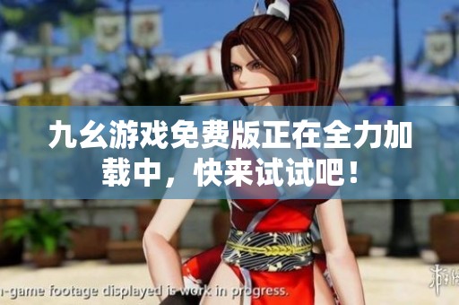 九幺游戏免费版正在全力加载中，快来试试吧！