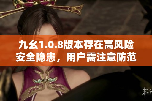 九幺1.0.8版本存在高风险安全隐患，用户需注意防范措施