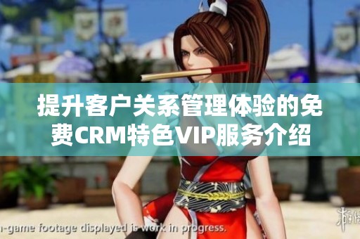 提升客户关系管理体验的免费CRM特色VIP服务介绍