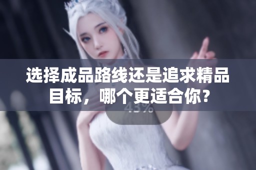 选择成品路线还是追求精品目标，哪个更适合你？
