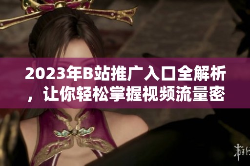 2023年B站推广入口全解析，让你轻松掌握视频流量密码
