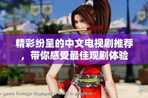 精彩纷呈的中文电视剧推荐，带你感受最佳观剧体验