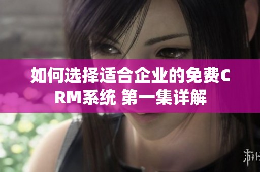 如何选择适合企业的免费CRM系统 第一集详解