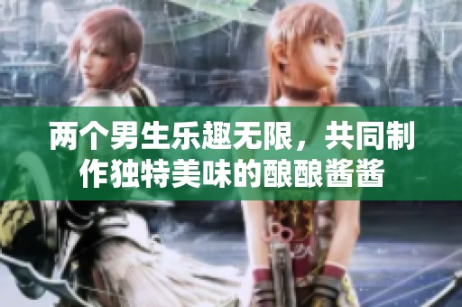 两个男生乐趣无限，共同制作独特美味的酿酿酱酱