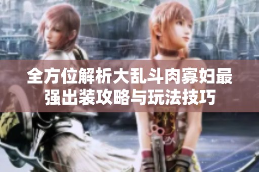 全方位解析大乱斗肉寡妇最强出装攻略与玩法技巧