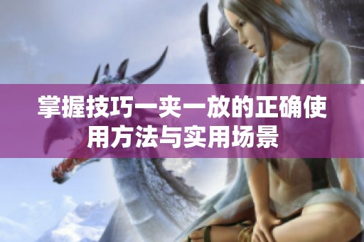 掌握技巧一夹一放的正确使用方法与实用场景
