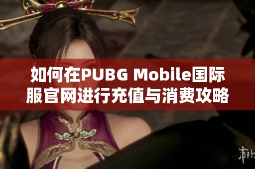 如何在PUBG Mobile国际服官网进行充值与消费攻略