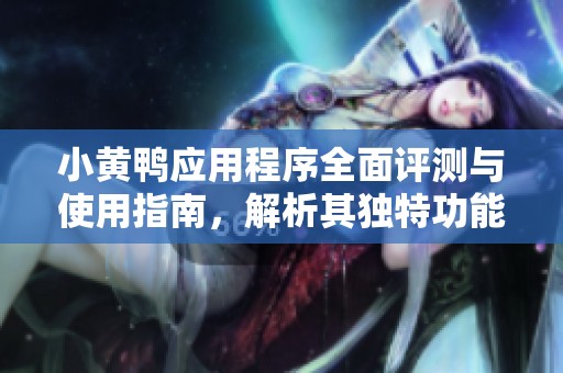 小黄鸭应用程序全面评测与使用指南，解析其独特功能与优势