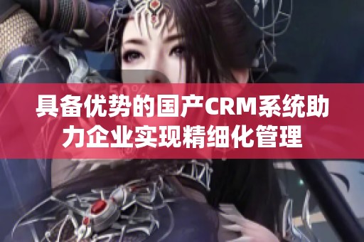 具备优势的国产CRM系统助力企业实现精细化管理