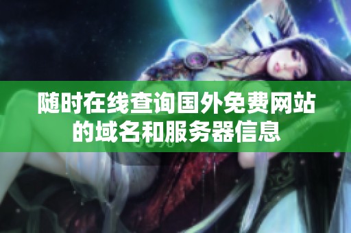 随时在线查询国外免费网站的域名和服务器信息