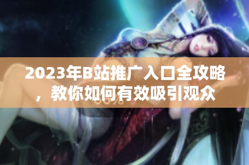 2023年B站推广入口全攻略，教你如何有效吸引观众