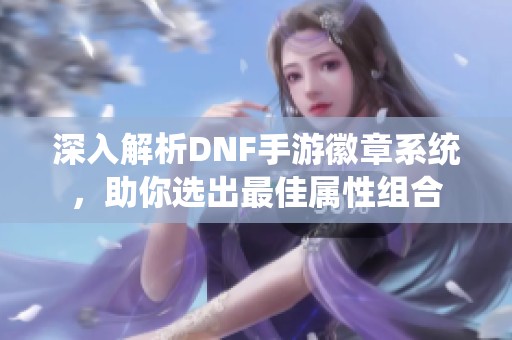 深入解析DNF手游徽章系统，助你选出最佳属性组合