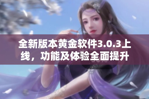全新版本黄金软件3.0.3上线，功能及体验全面提升