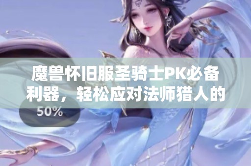 魔兽怀旧服圣骑士PK必备利器，轻松应对法师猎人的放风筝策略