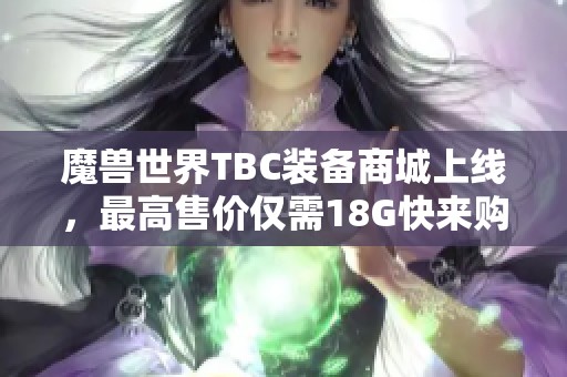魔兽世界TBC装备商城上线，最高售价仅需18G快来购买！
