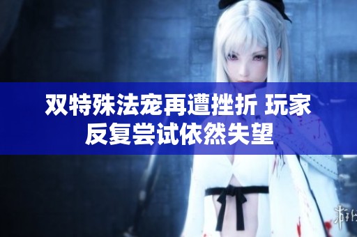双特殊法宠再遭挫折 玩家反复尝试依然失望