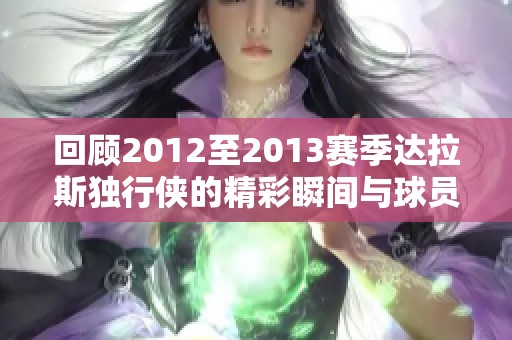 回顾2012至2013赛季达拉斯独行侠的精彩瞬间与球员表现